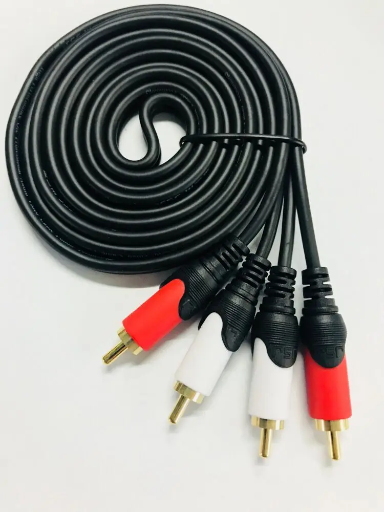 Dual Lotus Audio Cable, RCA Male to Male 4-Pin Cable for Speakers, Power Amplifiers, Mixers and Car Audio Systems