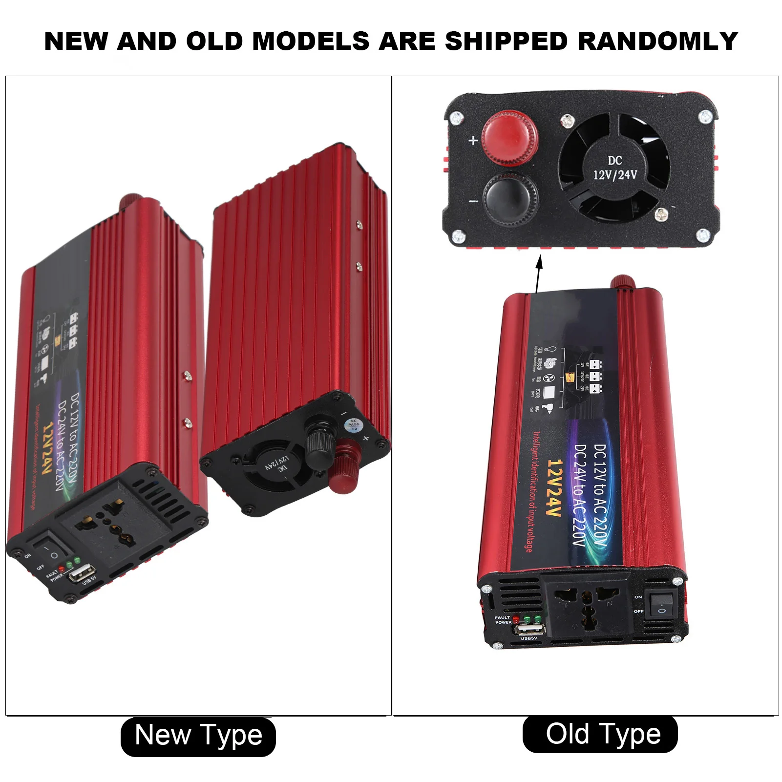 12Vから220Vへのインバーターコンバーター 車載用2000Wインバーター 車載インバーター USB充電機能付き 12V/24V車載インバーター