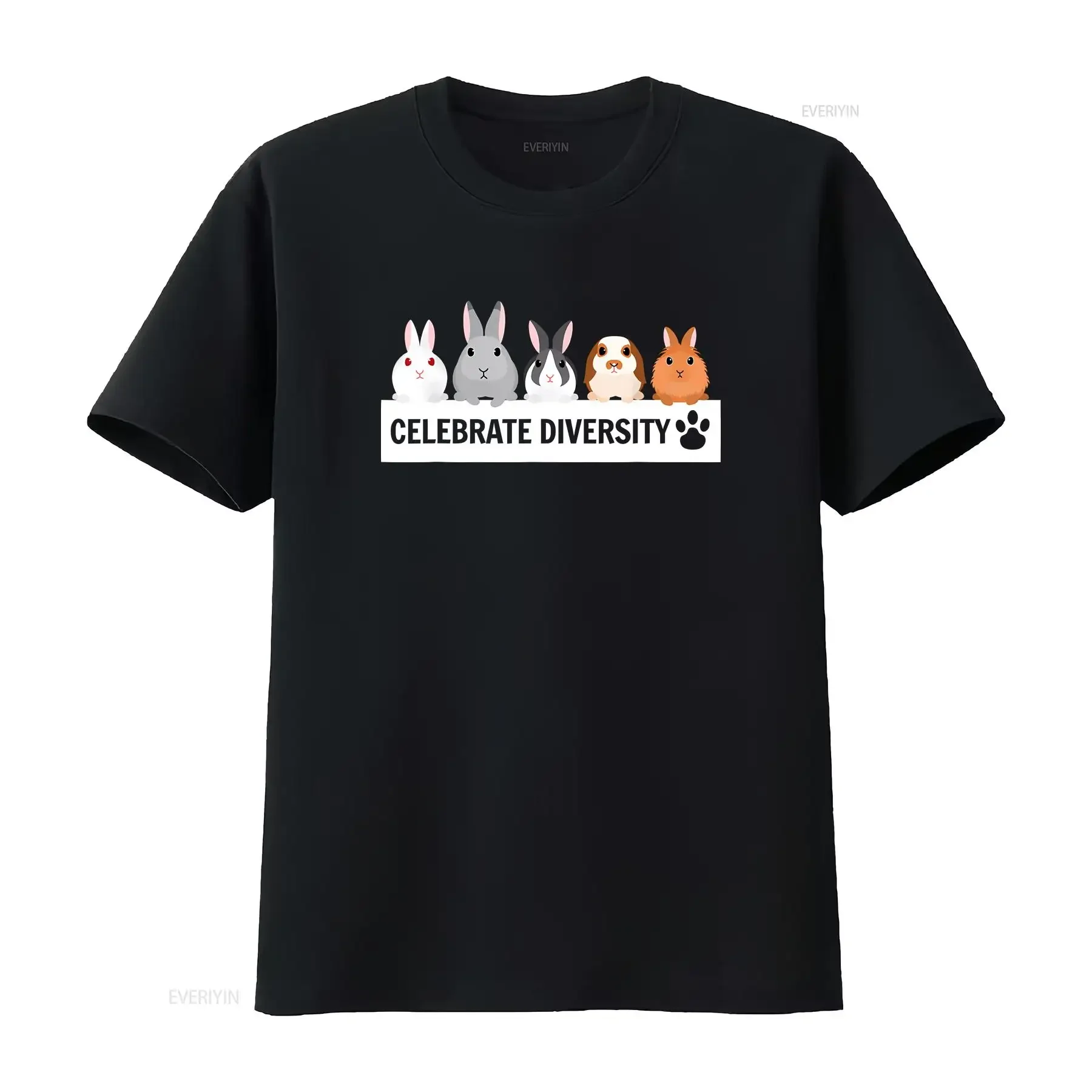 

Футболка с милым домашним кроликом Celebrate Diversity для любителей кроликов, размер S 5XL, винтажная стираная дизайнерская одежда, дышащая, мягкая