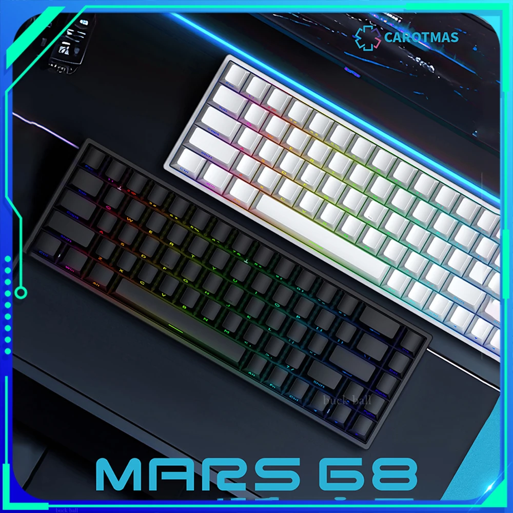 

IROK Mars68 PRO Wireless Mechanical Keyboard Magnetic Switch Hot Swap RGB Long Battery Life CustomGame Keyboards PC Accessories