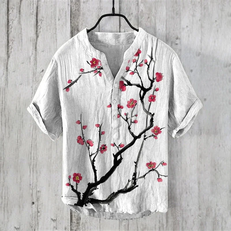 New high-end short sleeved men\'s summer fashion trend shirt with loose fit for better experience and enjoyment