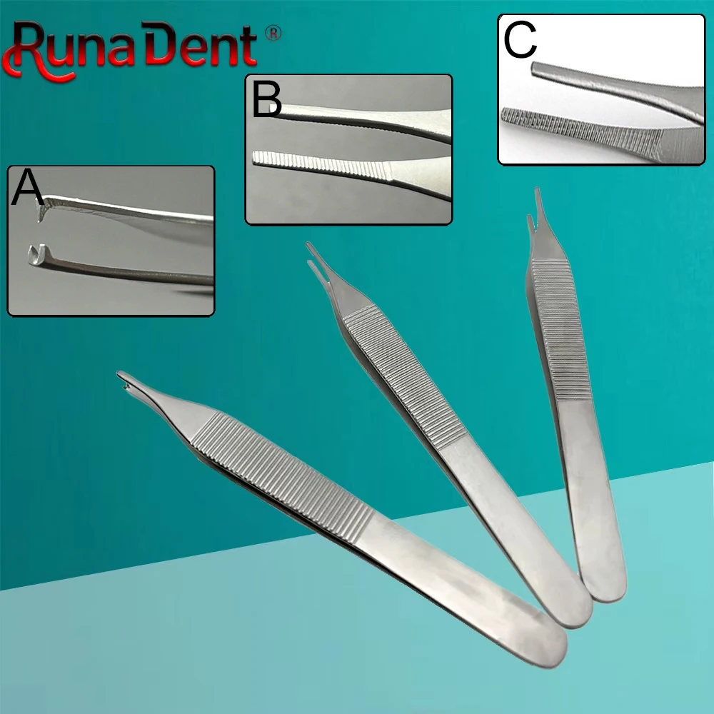

Dental Tissue Forceps Hemostat and Extraction Instrument Set with 1x2 Tweezers for Dressing and Home Use