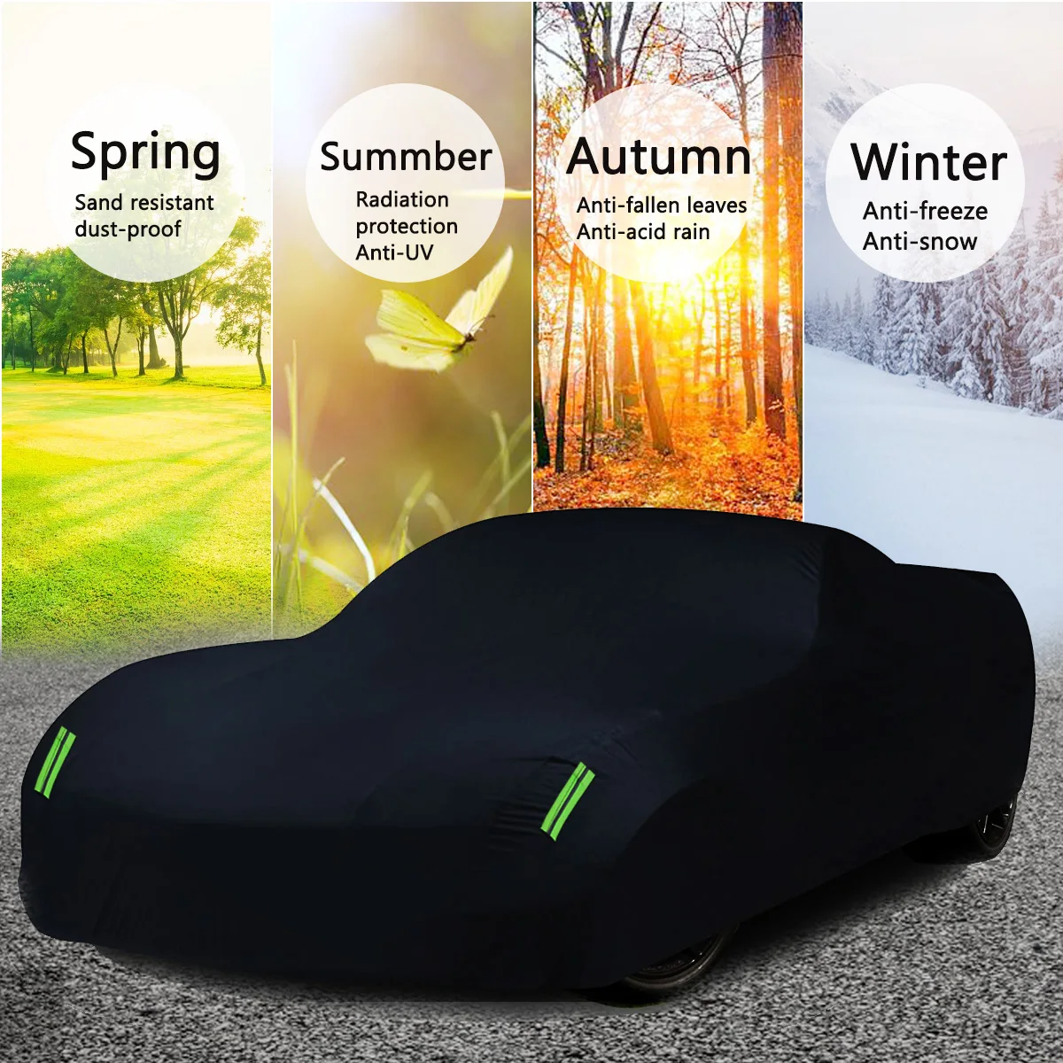 210T Car Cover For Pontiac Firebird Car Tent Exterior Covers Outdoor Winter Snow Sun Rain Resistant Frost Protection Black