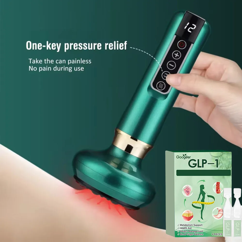 

Electric Guasha Massager Vacuum Suction Cup Body Shaping Heating Meridian Scraping Brush Beauty Health Care tool