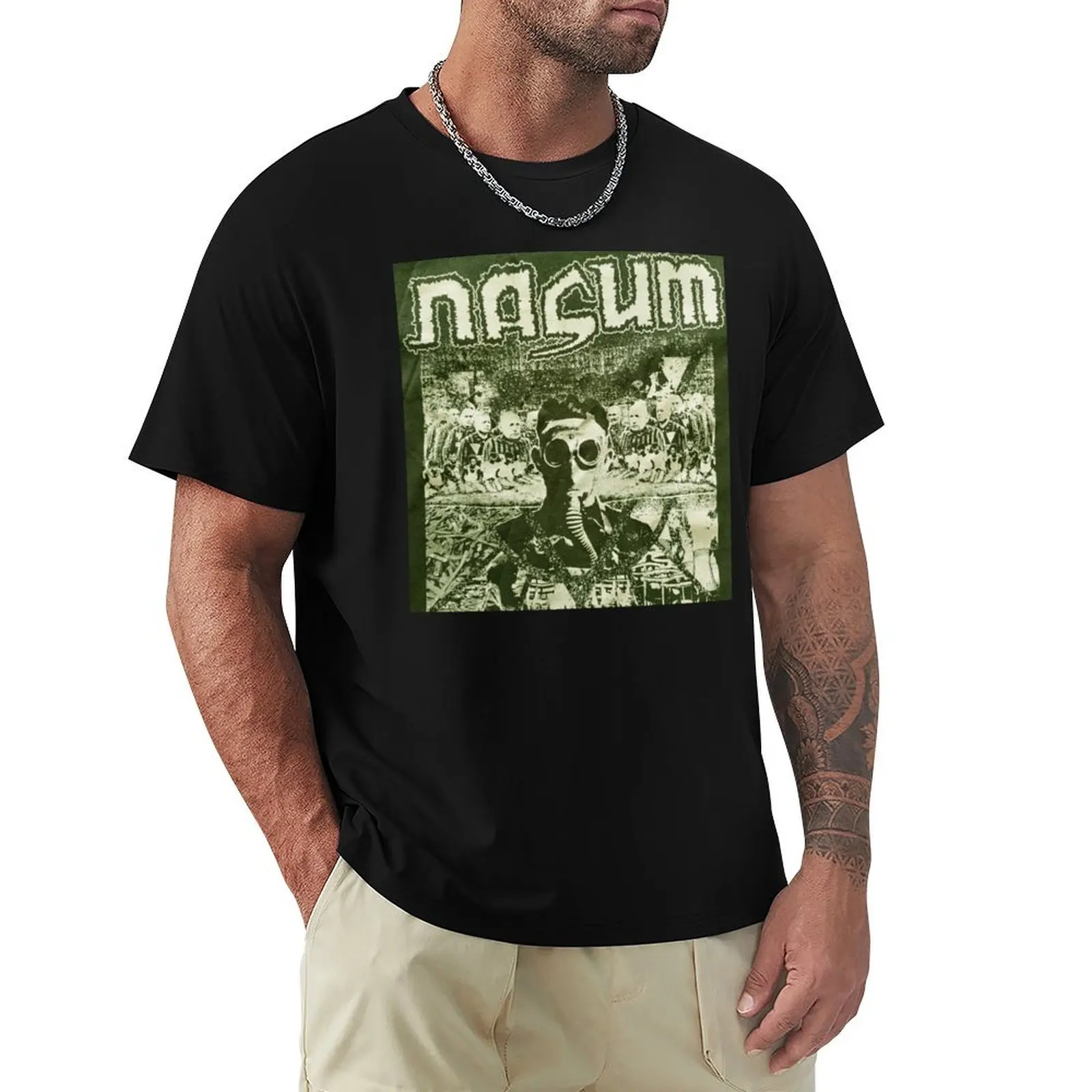 Camiseta NASUM BAND METAL PUNK ROCK, Camiseta Básica Confortável para Homens