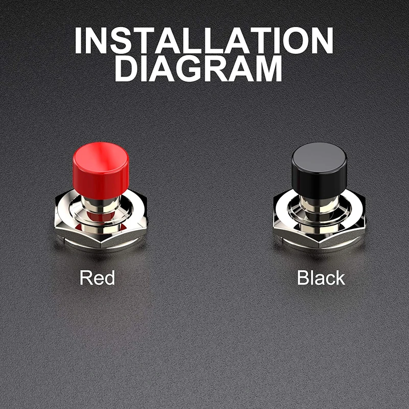 20pcs Momentary Push Button Switch 1A 250VAC SPST Mini Pushbutton Switches Normally Open (NO) Black & Red Cap - view 5