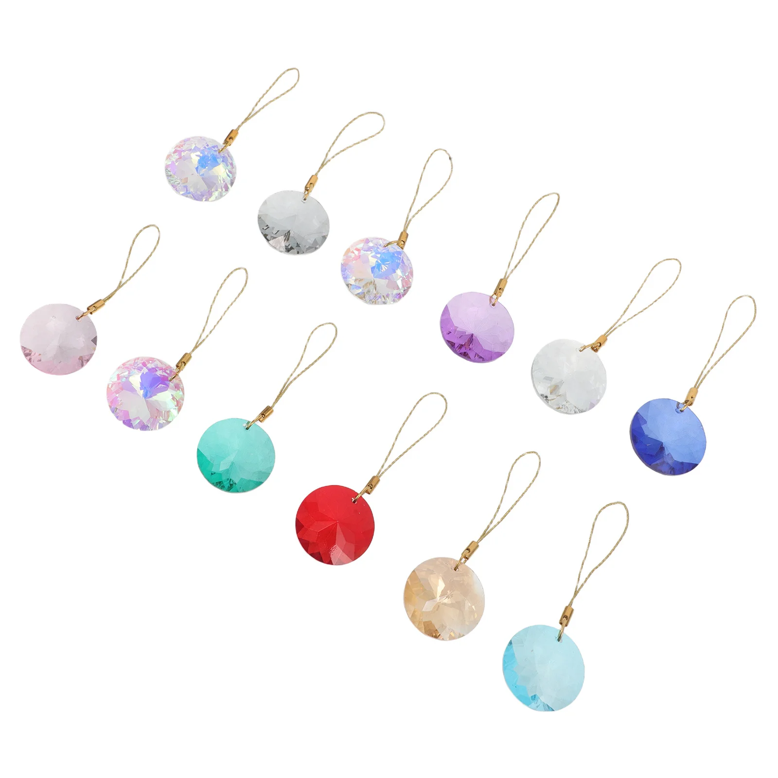 

12Pcs Crystal Glass Suncatcher Pendant Flower Design Prism for Xmas Tree Car Window Decor Hanging Ornament Christmas Balls