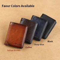 GERUOLA Slim RFID Shielded Genuine Leather Wallet for Men-Multifunctional ID & Credit Card Holder Dark Brown with Embellishments 4