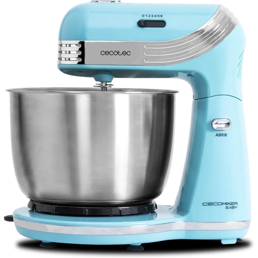 batidora amasadora cecomixer fácil. 250 w, movimiento orbital, capacidad 3 l, bol de acero, 5 funciones: amasar, batir, mezclar,