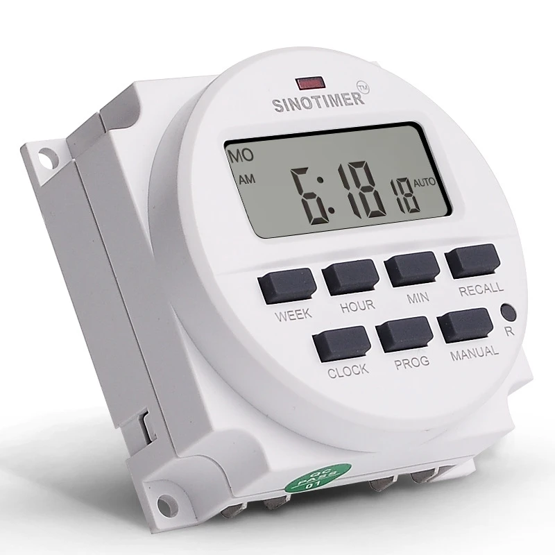 SINOTIMER-LCD Digital Timer, Programmable Time Switch, TM618N-4, 15.98 Inch, 12V DC, 7 Days