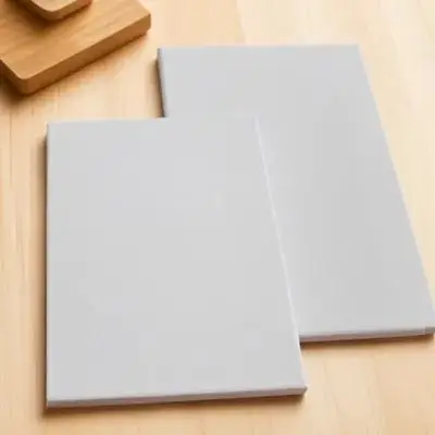 18x24cm Square Cotton Stretched Canvas Panels for Oil Acrylic Gouache Painting Premium Artist Grade Natural Tone Wood Frame
