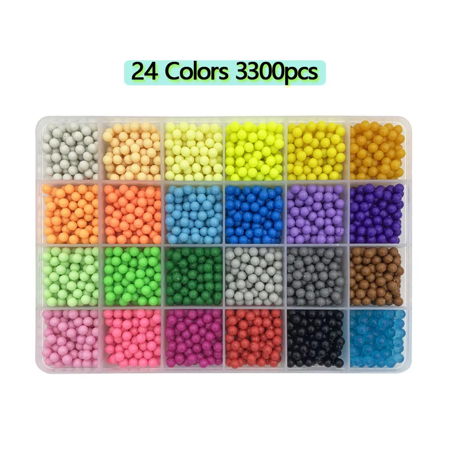 Ensemble de perles Hama faites à la main pour enfants, puzzle, perles, bricolage, pulvérisation d'eau magique, jeux de balle, jouets 3D pour filles, 5mm