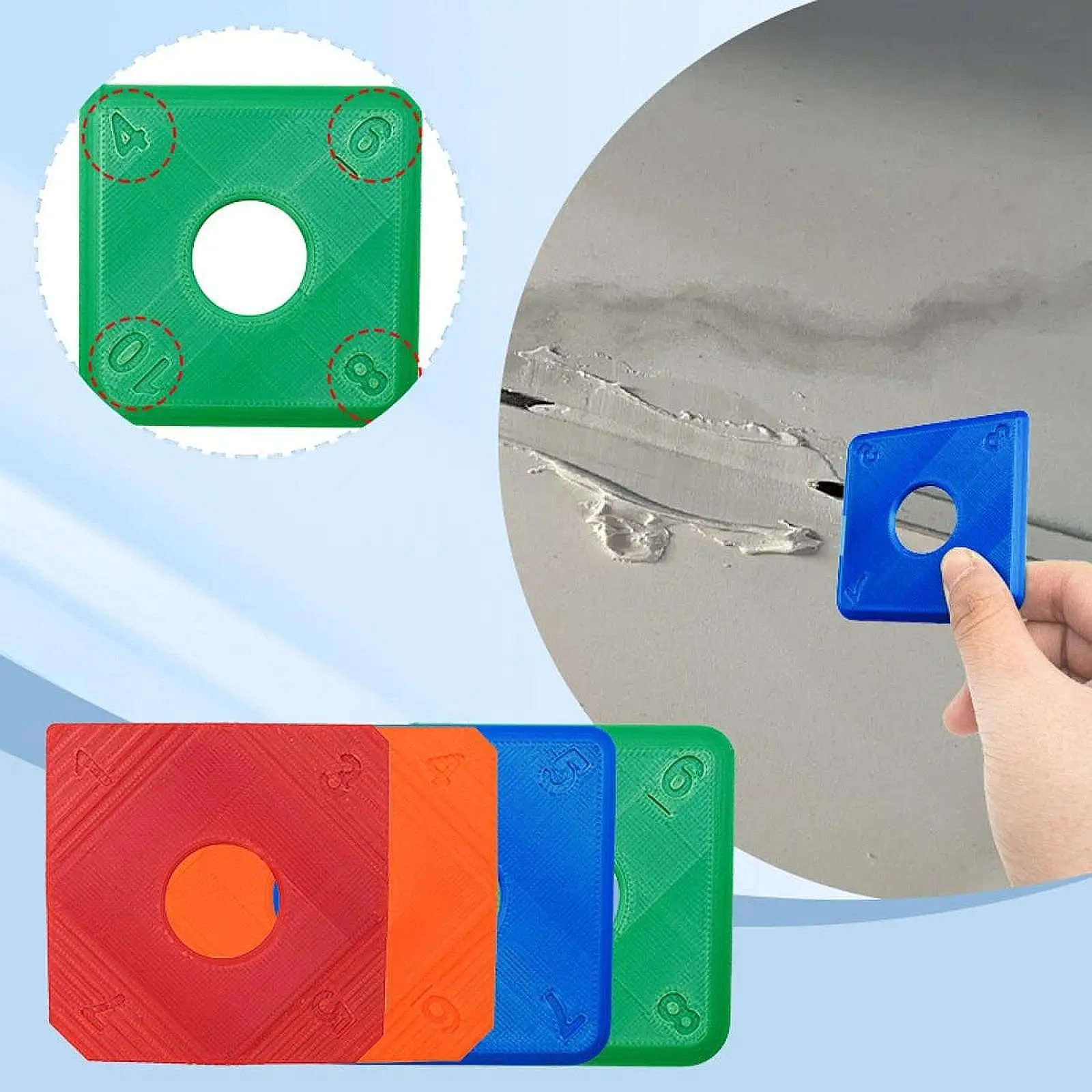 

4 Pieces Seam Smoothing Tools Portable Scrapers for Trimming Grout Silicone