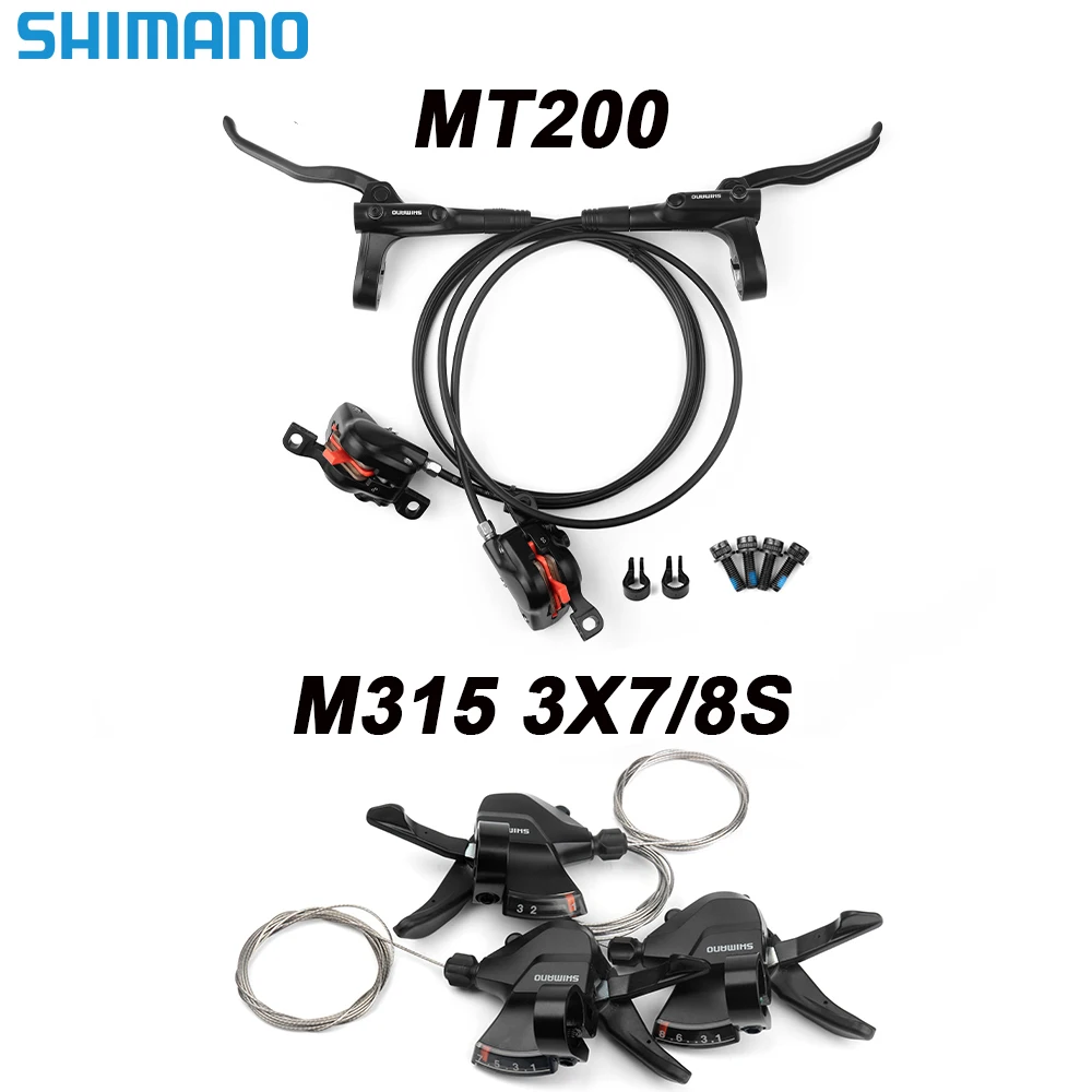 mt200 shimano hydraulic brake MT200 and Rotor G3/HS1 160MM 3S Left Gear Lever 7S/8S Gear shifters M315 3X7/3X8S Switch Groupset