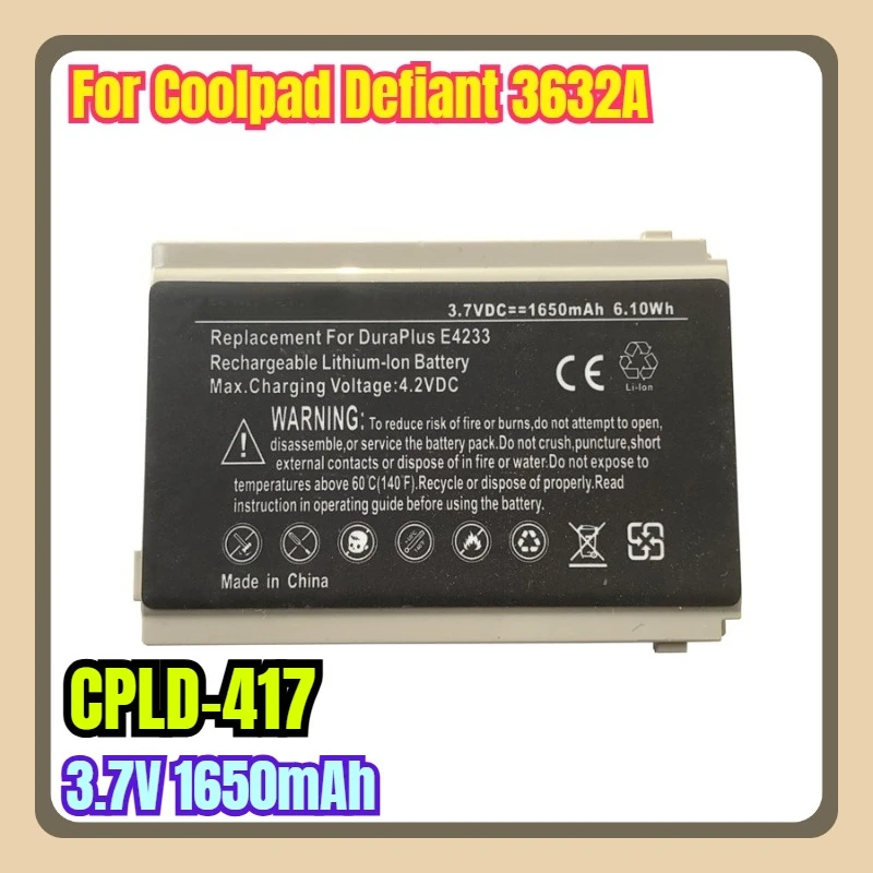

3.7V 1650mAh Mobile Phone Battery BTR3635A CPLD-417 for Coolpad Defiant 3632A