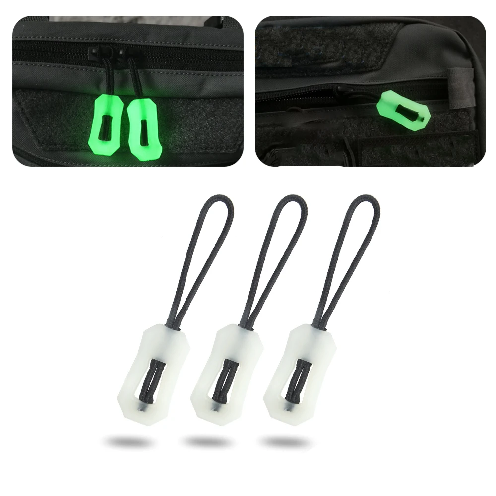 Luminous Zipper Cord Detachable Tactical Bag Pull Tab Pendant Backpack Charm Outdoor Jacket Accessories