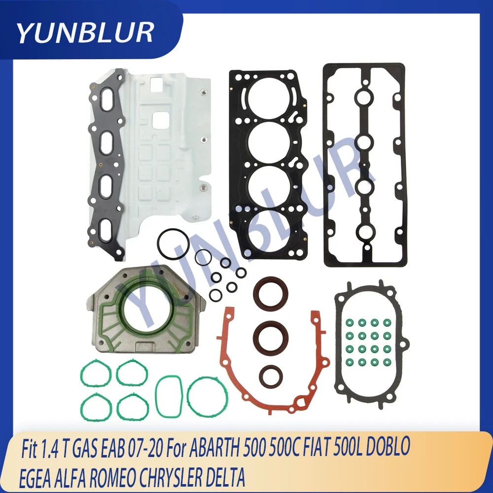 Cylinder Head Full Gasket Set Fit 1.4 T GAS EAB 07-20 For ABARTH 500 500C FIAT 500L DOBLO EGEA ALFA ROMEO CHRYSLER DELTA Engine