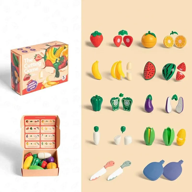 Jouets de cuisine pour enfants, simulation de nourriture, fruits et légumes, jouets de cuisine, jouet coule Montessori dos pour filles