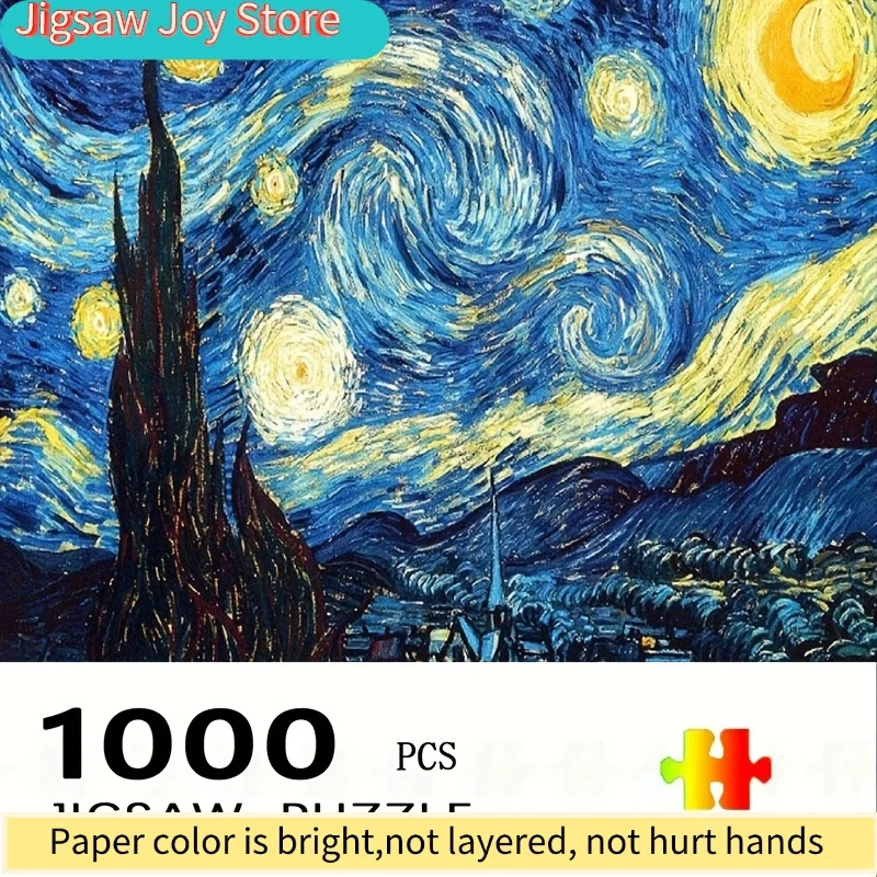 

Большой пазл-головоломка - Звездная ночь Ван Гога, прочный и бесшовный, для самостоятельной сборки, для взрослых, для семейного досуга и интерактивных развлечений