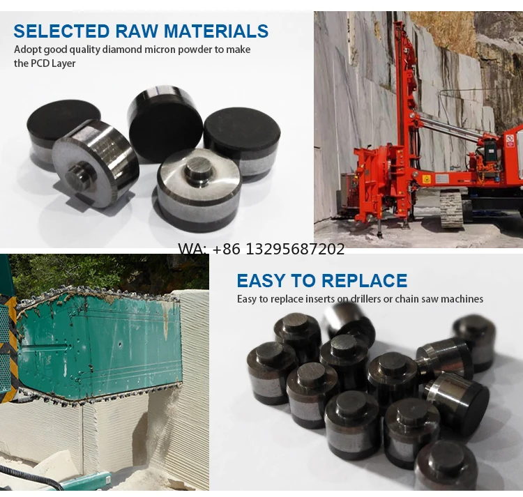 

High Abrasion Resistance PDC Polycrystalline Diamond Compact for Cutting and Mining Granite Marble in Chain Saw Machine
