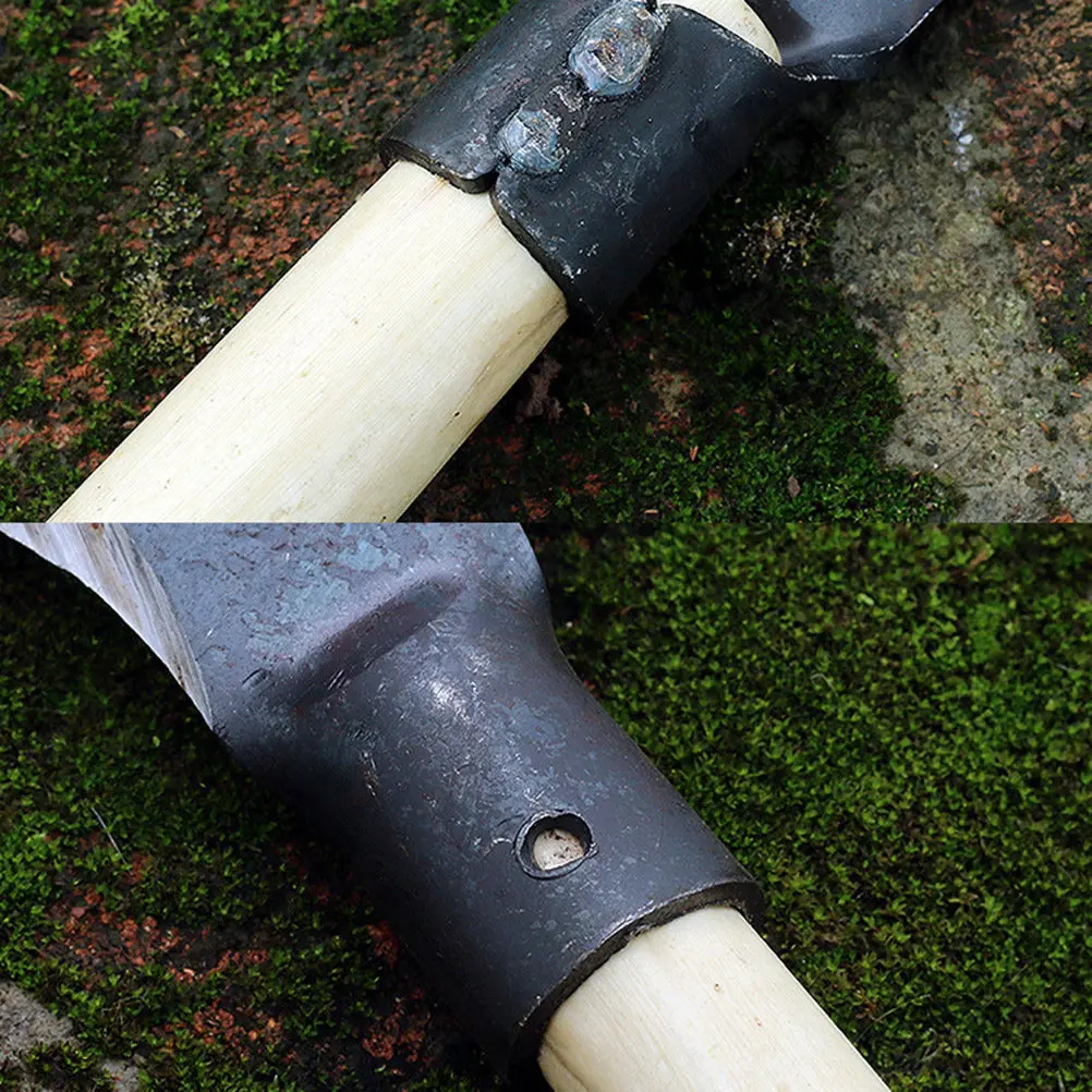 Steel Agricultural Grass Dual-Use Wooden Handle Hatchet Reaping Hook for Weeding Cultivating Farm Gardening