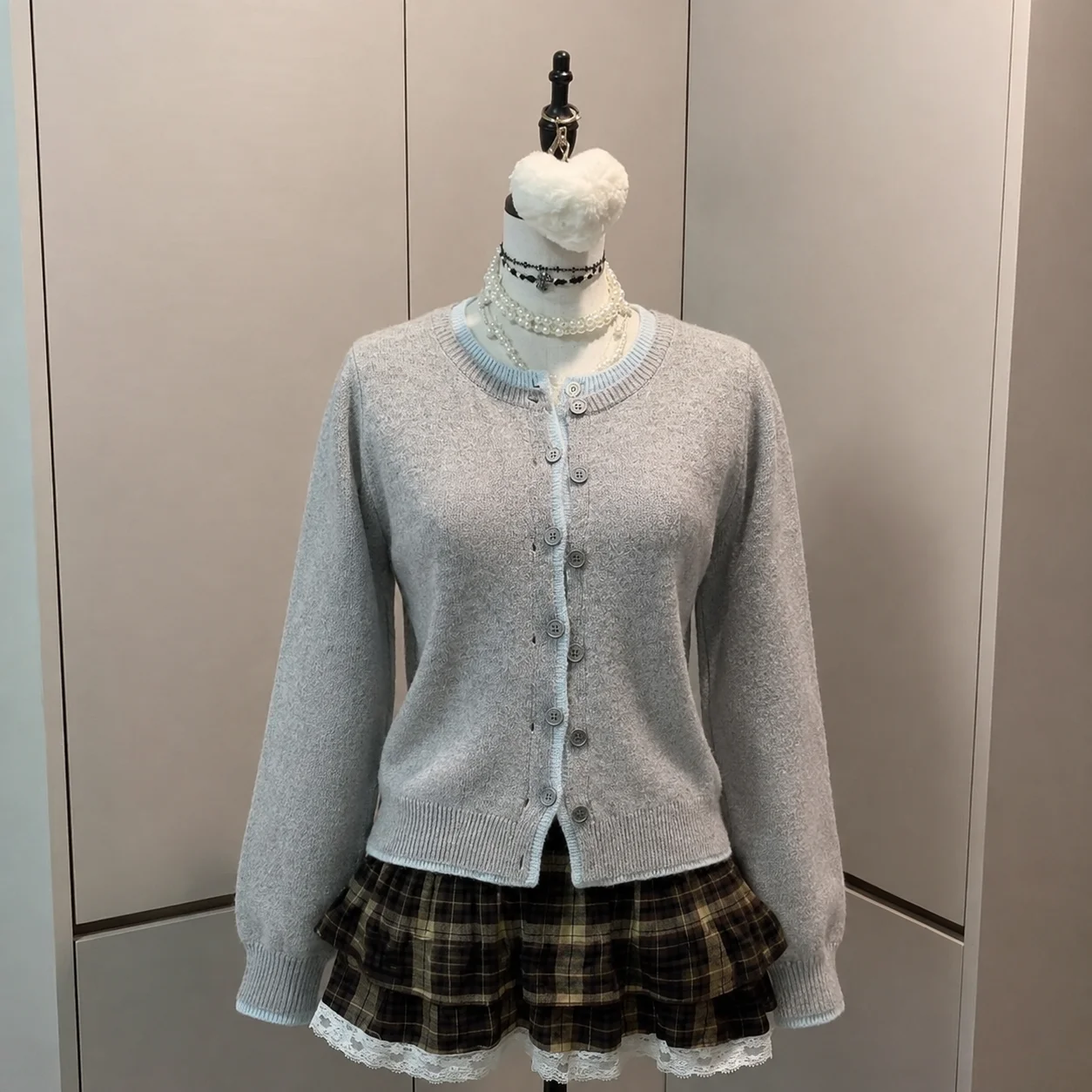 Harajuku Y2K Patchwork Knit Sweater Outerwear Autumn Chic Korean Lazy Fit Fake Two‑Piece Pullover Tops Loose Knitted Cardigan