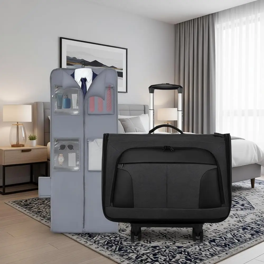 

Большая дорожная сумка на колесах для одежды для мужчин и женщин - чемодан для костюмов, ручная кладь