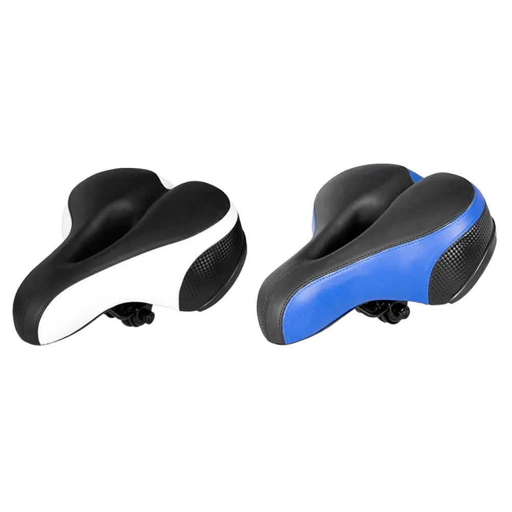 

Comfortable Bike Seat Padded Saddle Dual Spring Suspension Thick Cushion Replacement Bicycle Saddle Blue Electric Bike Cushion