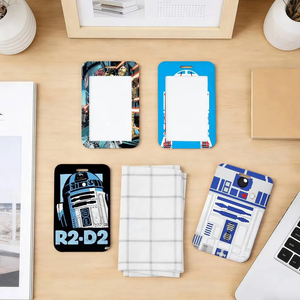 Fun Film R2-D2 S-Star W-Wars Fanart ID Credit Card Badge Holder Business Pass Hang Rope Keychain Credential Holder