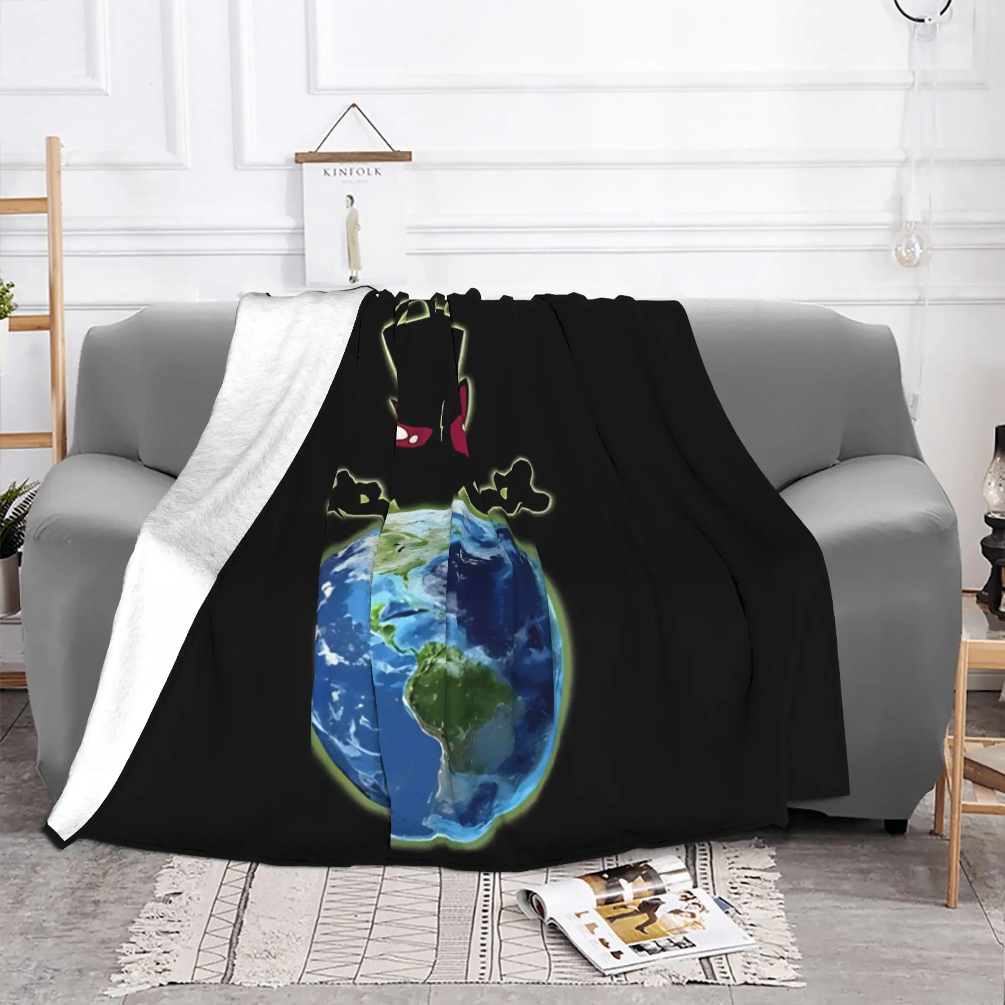 1PC Home Cute Room Decor dark retro Blanket Throw Blanket Invader Zim Novelty Warm Blanket All Season