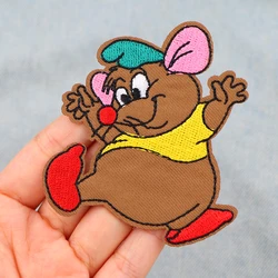 Cartoon Mouse Patches For Clothing Cute Animal Patches Appliques Iron on Badges Clothes Stickers DIY Sewing Embroideriy Stripes