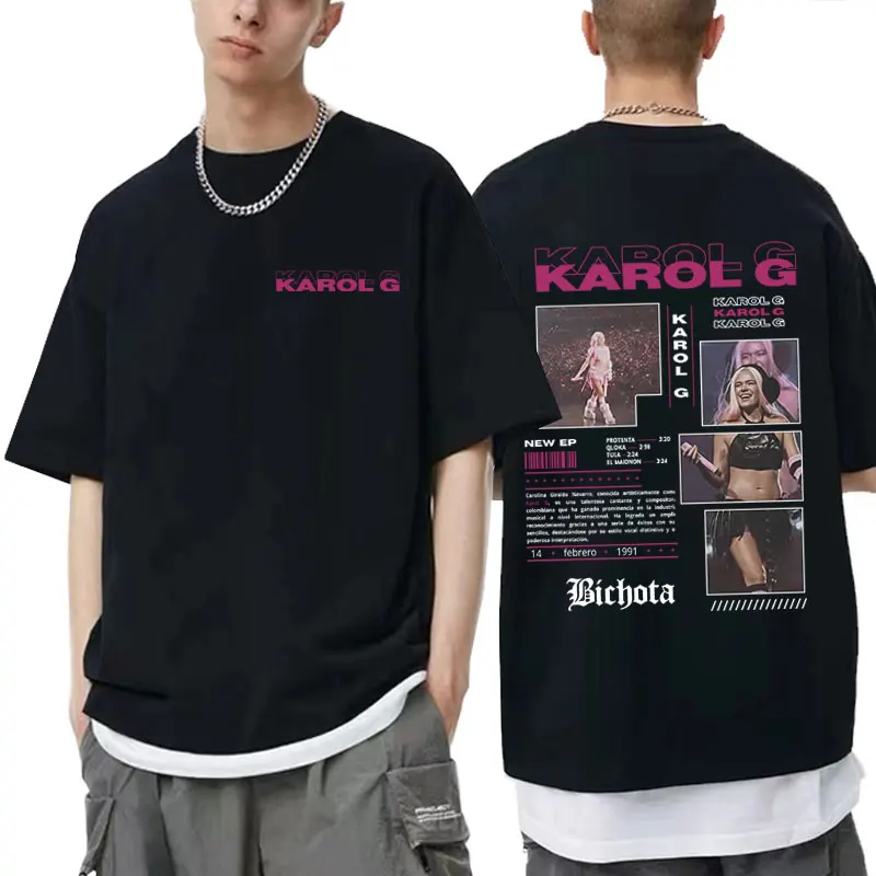 

Singer Karol G Music Album 2025 T-shirt Summer Men Women Fashion Oversized Streetwear Unisex High Quality Soft Cotton T Shirts