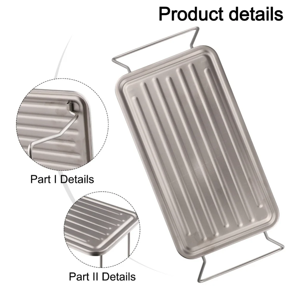 /Pure /Titanium /Folding Grill Plate Portable Lightweight Outdoor Camping BBQ Stove With Textured For Surface And Stainless Stee