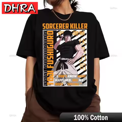 Anime Spell Return Battle Toji Fushiguro TShirt Men Women Graphic Casual Cool Tees Harajuku Jujutsu Kaisen Shirt Streetwear Tops
