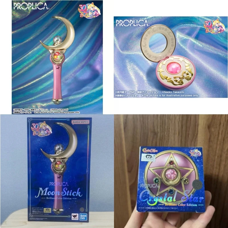 Bandai Proplica Moon Stick, Broche de Transformación, Bolígrafo de Disfraz, Figura de Cristal Estrella, Modelo de Anime Sailor Moon, Accesorio de Cosplay, Juguete, Regalo