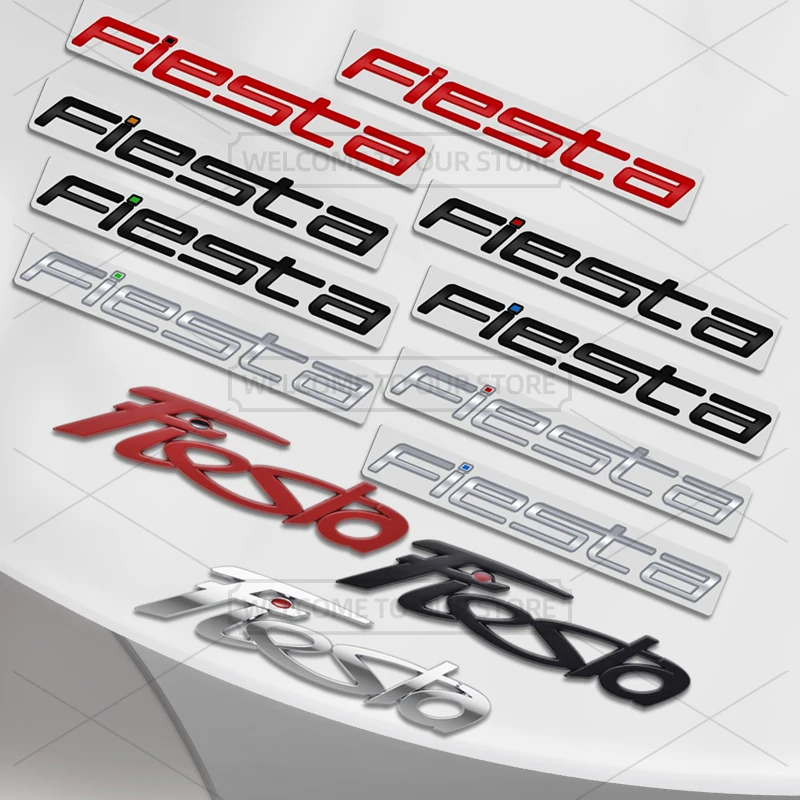 Carro 3d metal para ford fiesta mk4 5 6 7 8 novo e antigo estilo corpo emblema emblema decalques auto cauda adesivo acessórios decorativos