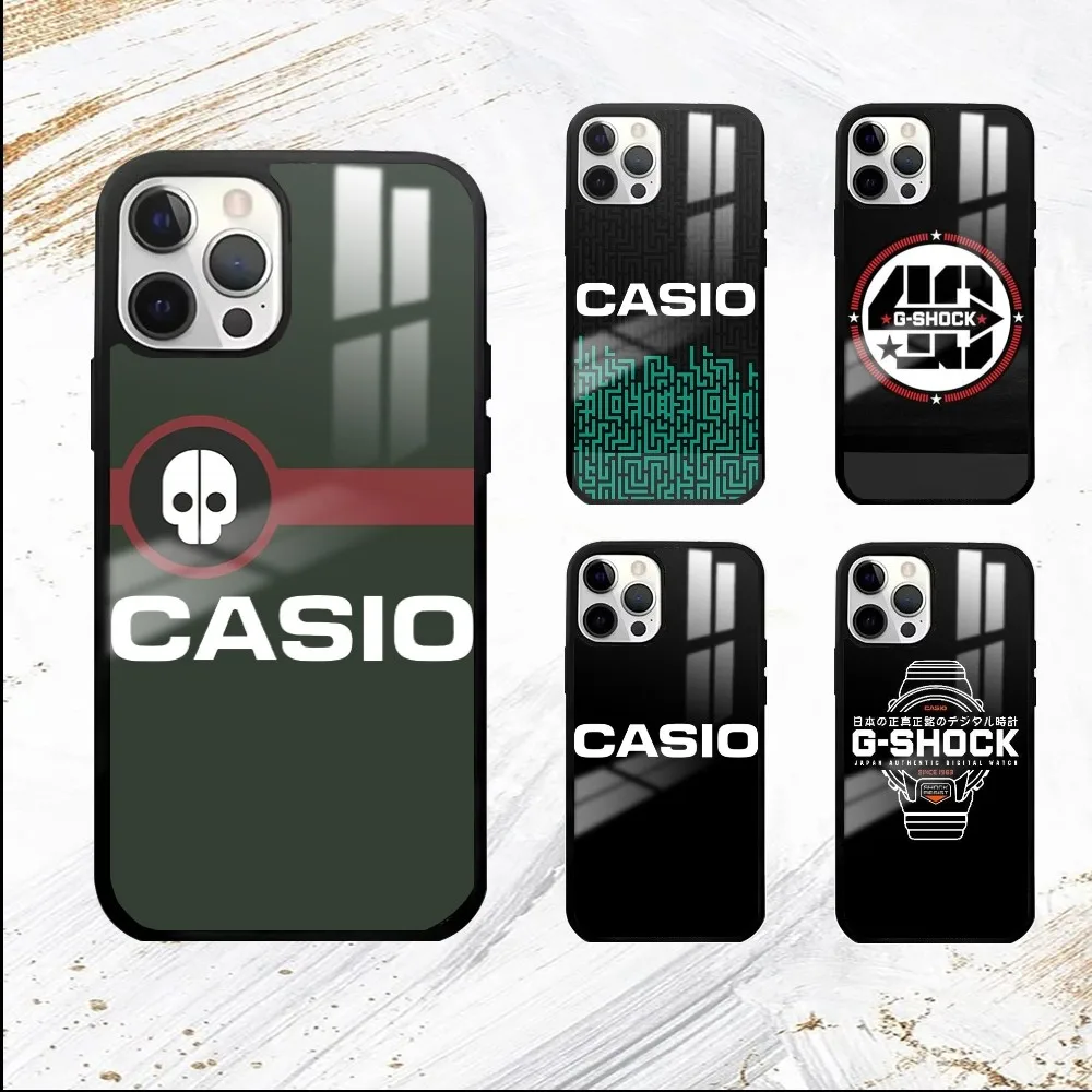 fashion trend C-casio Phone Case For iPhone 16 15 14 13 12 11 Pro Max Plus Mini PC Mirror Fashion  phone case