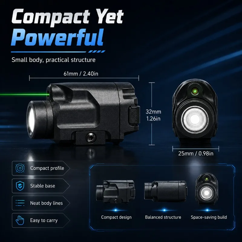 TLR-8 Strobe Underbarrel Flashlight Adjustable Strong Light Metal Handheld Light for Model Display
