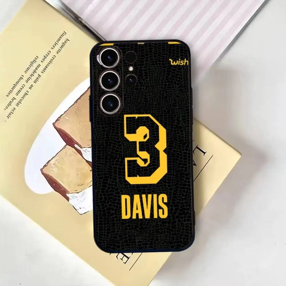 حافظة هاتف كرة السلة A-Anthony Davis لهاتف SamsungS25,24,21,22,23,30,Ultra,20,Plus,Fe,Lite,Note,10,9,Soft Black Cover