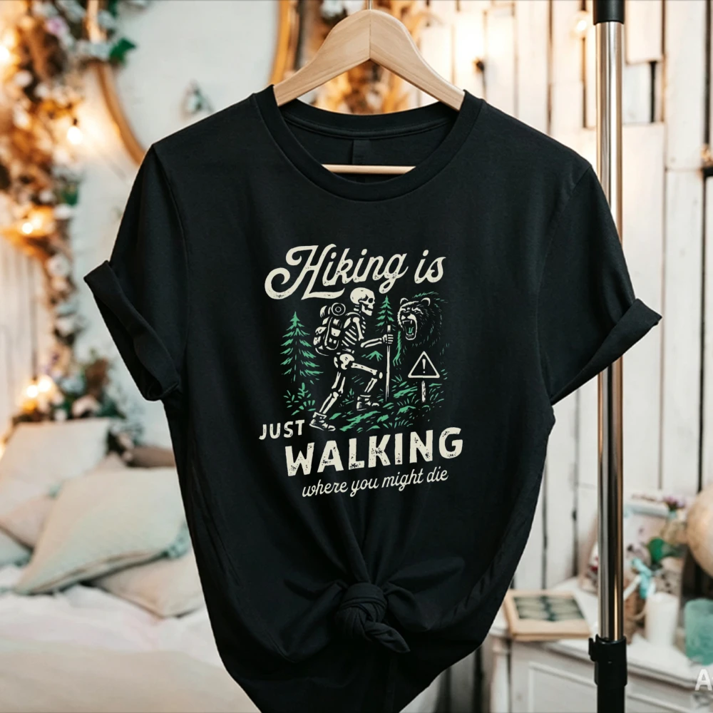 เสื้อยืดผู้หญิงลายหมีโครงกระดู - Outdoor Adventure Quotes Short บทวิจารณ์และราคา