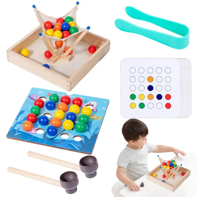 Beads Board Game Bead Scooping Game Color Matching Clip Beads Hapee Matching Toy For Childrens Educational Interactive Game