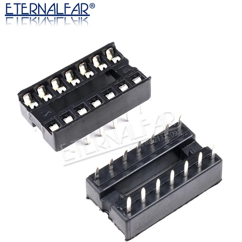 

Hzy IC Sockets 14 pin 10PCS 2.54mm Through Hole Stamped pin Open Frame IC Dip Socket,Pitch Through Hole Dip Socket Connectors