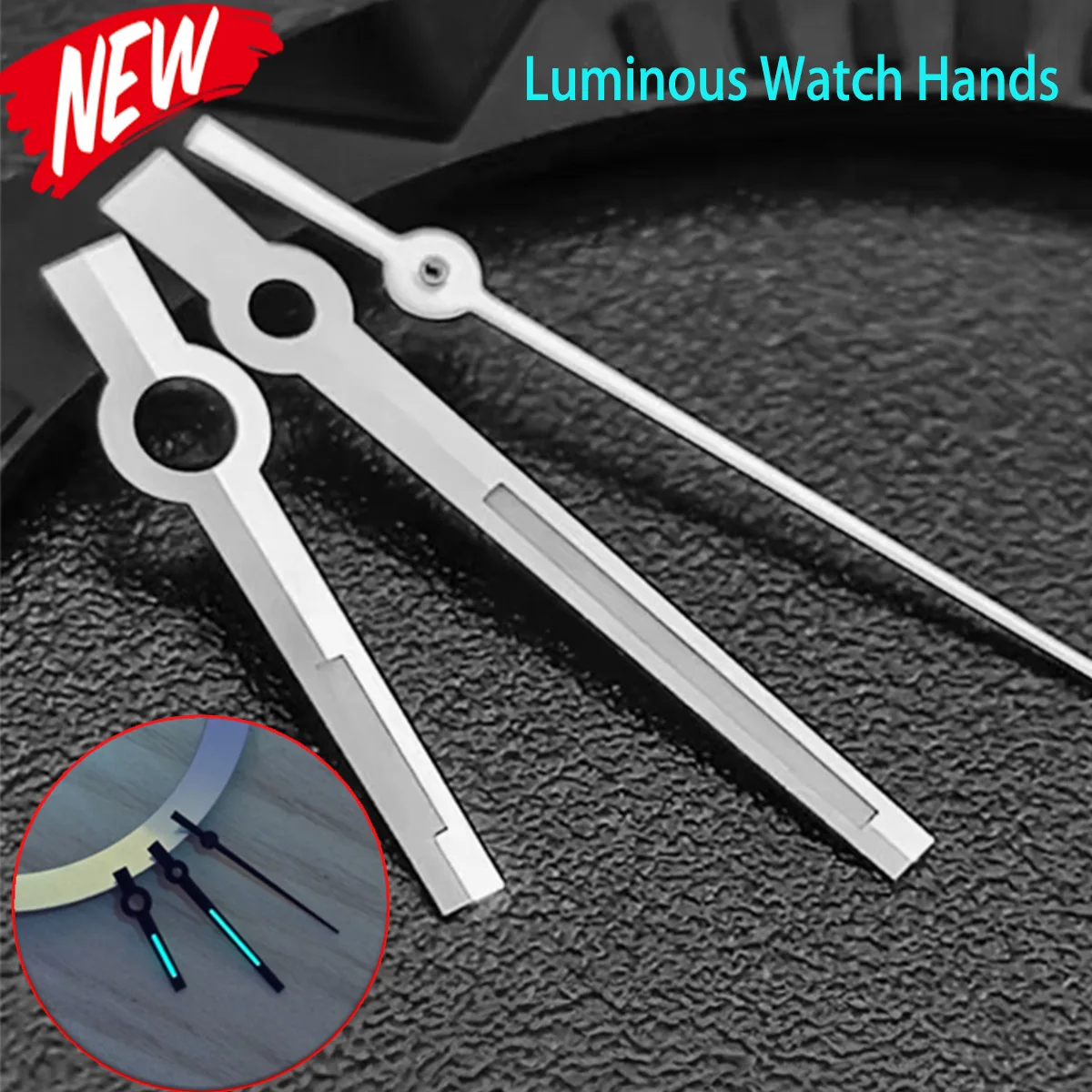 Grün leuchtende 6,7*10,35*11mm NH05 Uhrzeiger Silber Gold Schwarz Uhrzeiger passend für NH05 NH06 Uhrwerk Uhrenzubehör