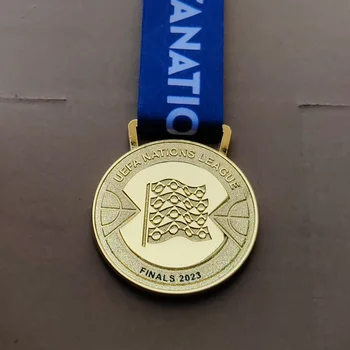 Venda quente 2023 Medalha dos Campeões da Europa 2023 Campeões da Liga de Futebol Medalha de Ouro das Nações da Espanha