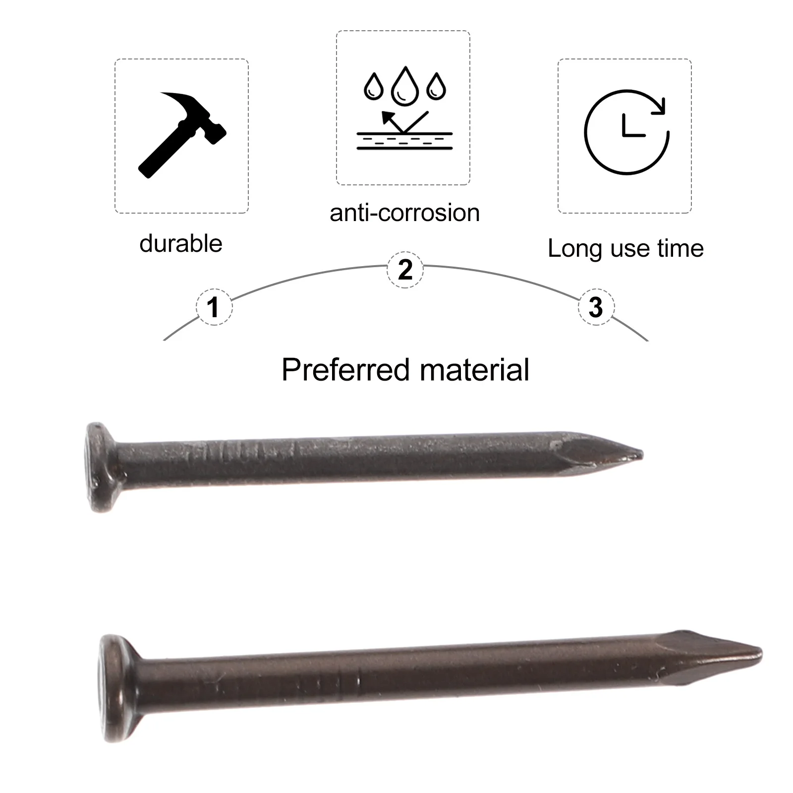 

2 Boxes Stainless Steel Cement Point Tip Concrete Fasteners For Wall Woodworking Hardened Nails Kit Assorted Finishing Nails