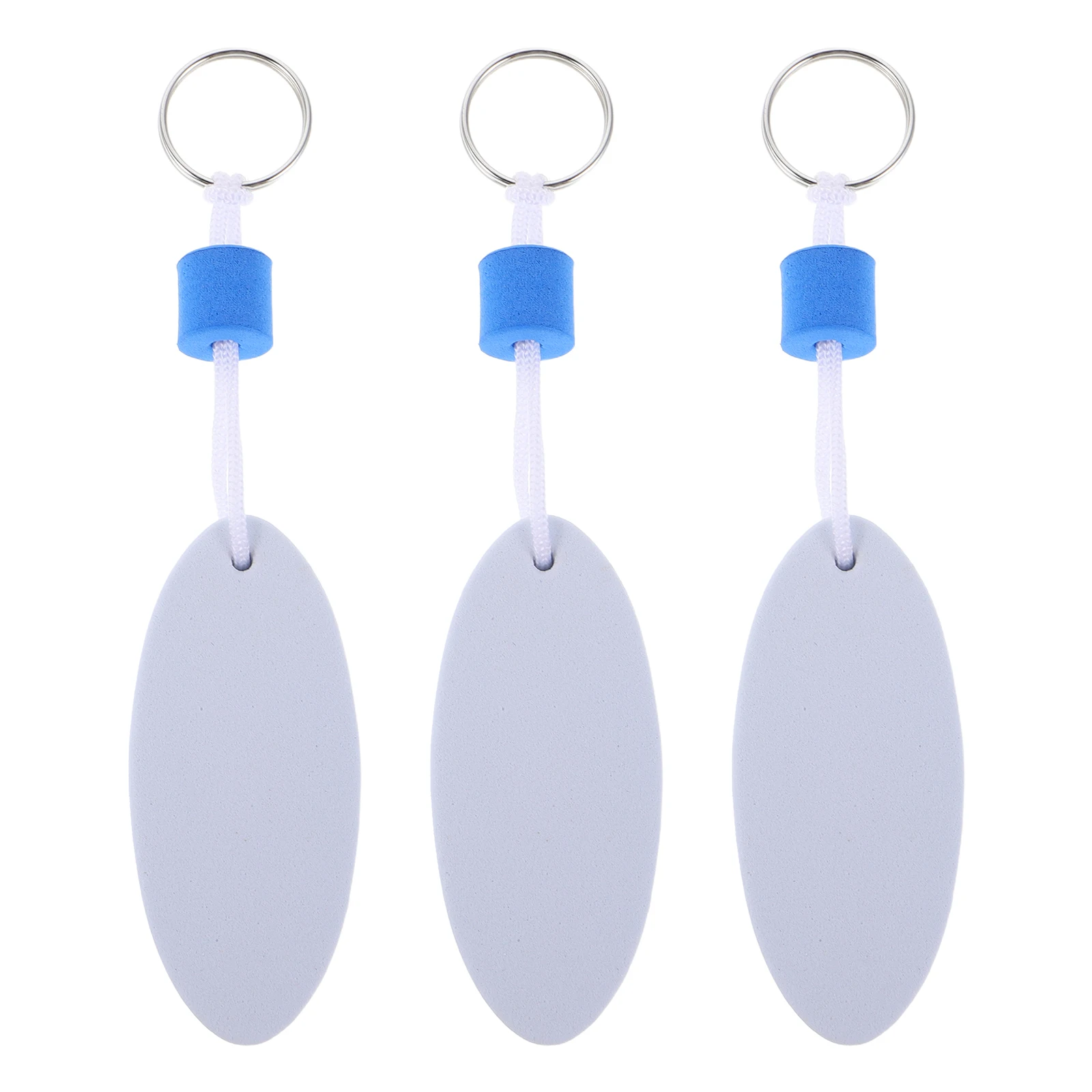 

12 Pcs Keychain Floating Fishing Pendant for Surfing Marine Boating Rings Keys Sky-blue Keyring