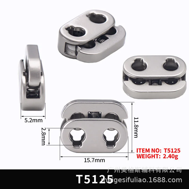

Oval Pig Nose Alloy Spring Buckle Double Hole Anti-slip Adjust Clasp Sportswear Trousers Garment Fittings