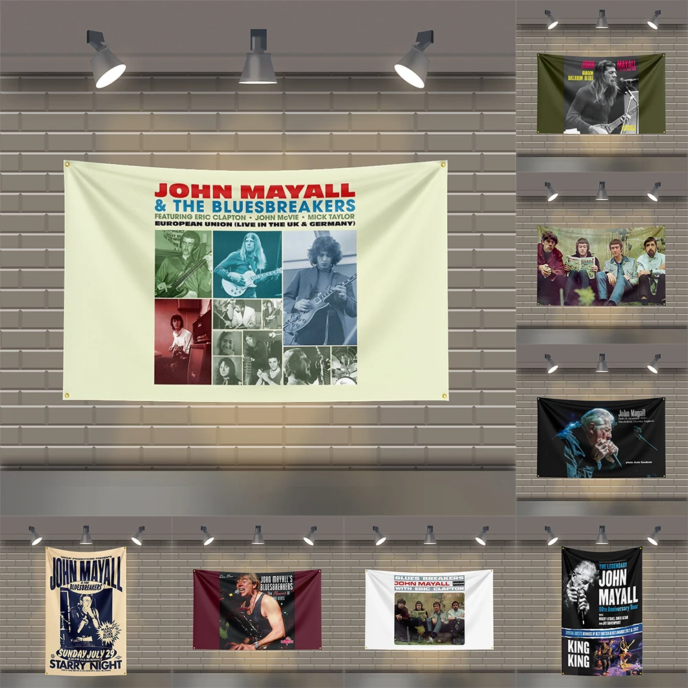 3x5 Ft J-John Mayall & The Bluesbreaks Heavy Metal Band Flag Rock Music Wall Banner for Bedroom Studio Bar Concert Outdoor Decor