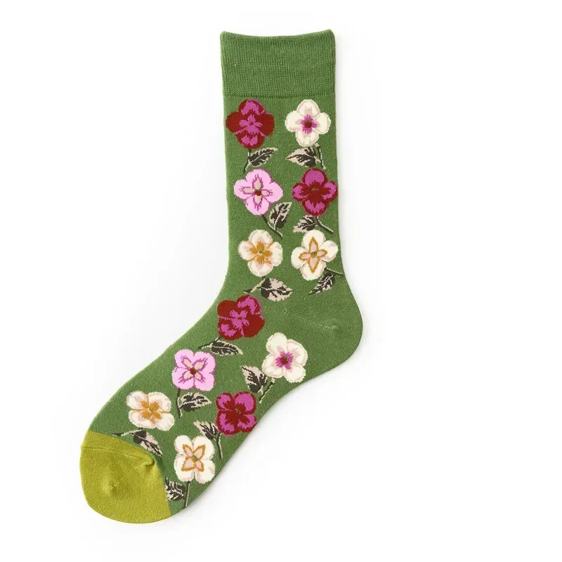 3 Pairs Cotton Socks Set High-Quality Men's & Women's British Style Casual Harajuku Fashion Novelty Literary Couple Socks