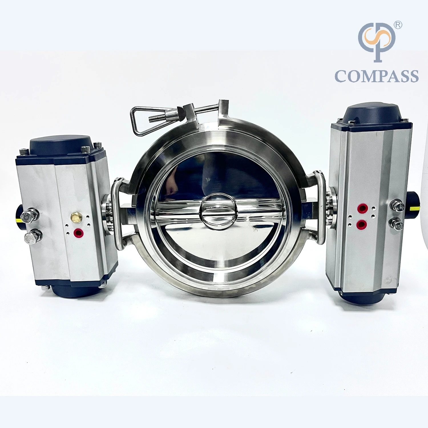 6Inch Hygienic Stainless Steel SS316L SS304 360Degree Rotary Double Pneumatic Dosing Butterfly Valve Double Rotor Metering Valve